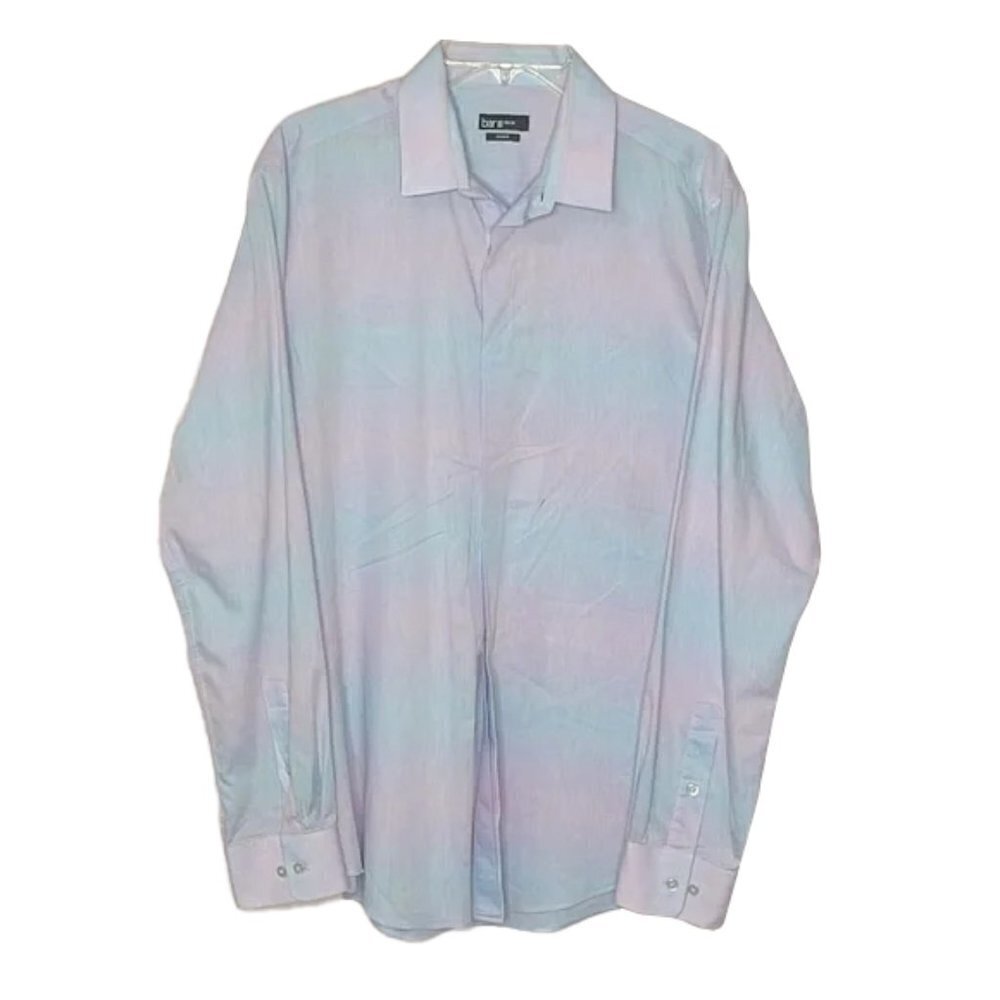 🆕 Bar III Slim Fit Stretch Collar Button down Dress-shirt Size L
